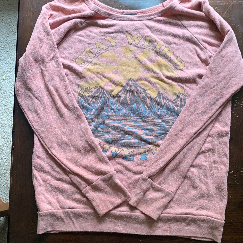Pink obey sweater